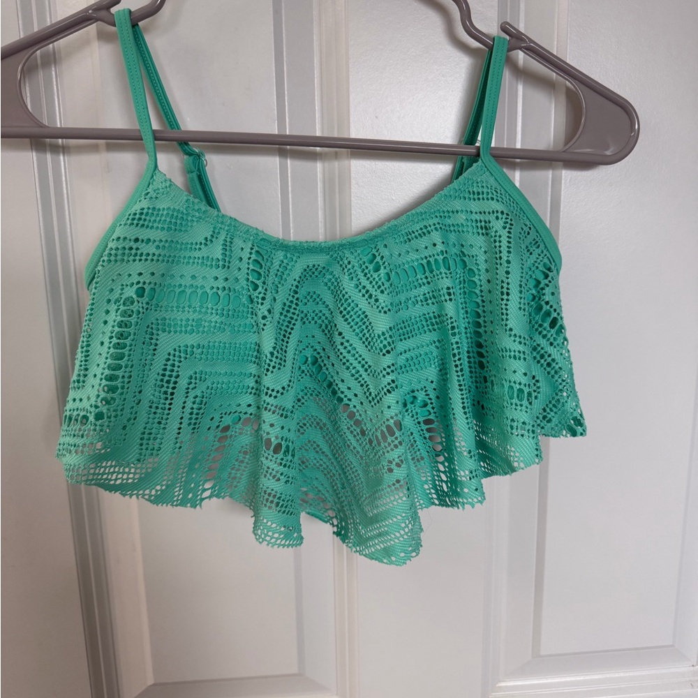 OP Teal Crochet Camisole Top